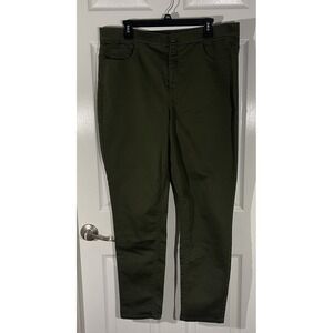 d&Co Denim & Company Olive Green Stretch Straight Leg Pants Womens 18W
